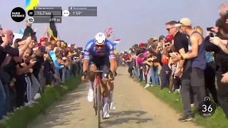 Watch the highlights from the 2023 Paris-Roubaix. (THE KING Mathieu Van Der Poel )LOOK MANY CRASHES