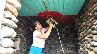 Reinforcing Underground Cellar House After Storm - Build Tunnel Ceilings With Wooden Planks