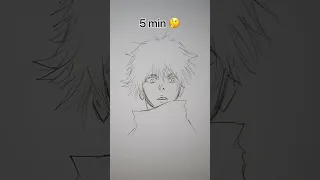 How to Draw Gojo Satoru in 10sec, 10mins, 10hrs #shorts