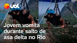 Jovem vomita durante salto de asa delta no Rio: 'Mas foi incrível'