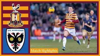 MATCH HIGHLIGHTS: Bradford City v AFC Wimbledon