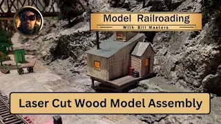 026. Laser Cut Wooden H.O. Scale Model Assembly and Weathering:  Hillside Wooden Shack