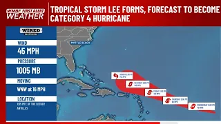 FIRST ALERT: Tropical Storm Lee forms, forecast to become a category 4 hurricane