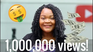 How Much YouTube Paid Me For My 1,000,000 Viewed Video  (not clickbait)