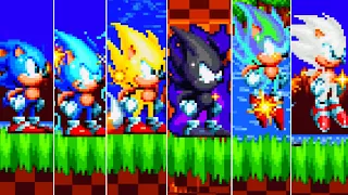 EVOLUÇÂO DO SONIC EM FORMAS SUPER, DARK, LIGHTNING SUPER, HYPER E MUI! (Evolution Forms Sonic Mania)