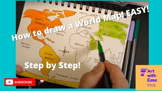 How to draw a World Map | Easy | UPDATED VIDEO!