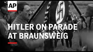 HITLER ON PARADE AT BRAUNSWEIG