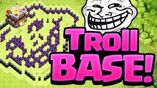 Clash of Clans TROLLED - A Troll Base Stuffing LEGENDS!