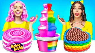 Rainbow Desserts Challenge | Eating Only 1 Color Food & Drink by X-Challenge