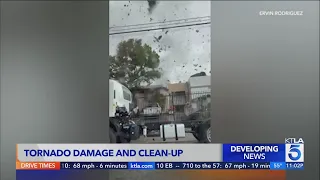 Residents left with major damage and cleanup following Southern California tornado