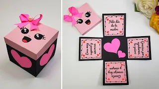 🎀Caja Sorpresa-tarjeta hecha a mano🎀😍Mother's Day Card Día de la madre🌺 box card idea