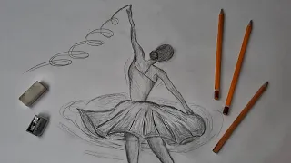 How to draw ballerina | Pencil sketch | Sketch | Ballerina drawing