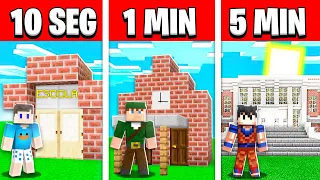 NOOB VS PRO: CONSTRUIR ESCOLA EM 5 MINUTOS / 1 MINUTOS / 10 SEGUNDOS NO MINECRAFT!!