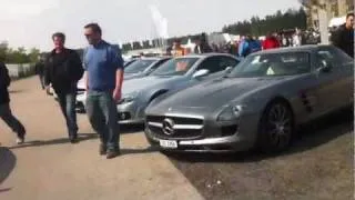 SLS AMG w/ Decatted exhaust start up and small REV!!!