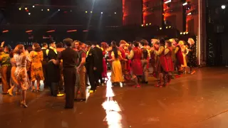 Backstage at the Tony Awards for the closing number