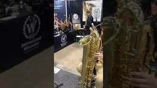 Contrabass saxophone low b flat NAMM show 2020 IW / J’Elle Stainer Booth