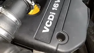 Chevrolet Captiva VCDI engine sound with cylinder compression leak from injector gasket