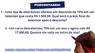 Desafios de Porcentagem... Você sabe fazer?