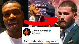 FIGHTERS REACT TO CANELO VS CALEB PLANT PRESS CONFERENCE FIGHT - CANELO THROWS HANDS