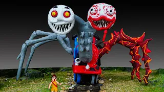 😱 Making THOMAS EXE SPIDER +CHOO CHOO CHARLES - Trevor Henderson Creatures with Clay