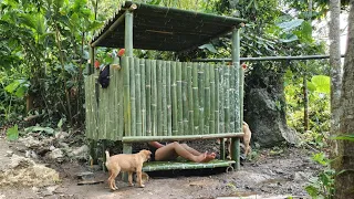 Lý Thị Ca: HOW TO BUILD OUTDOOR BATHROOM BAMBOO HOUSE 2021 - Ep.59