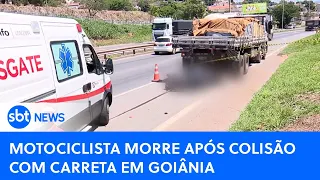 Motociclista morre após colidir com carreta em rodovia de Goiânia | #SBTNewsnaTV (08/12/23)