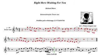 Right Here Waiting 🎷Demonstração 🎷 Tenor sax 【 FULL HD】Princy magoo sax partituras