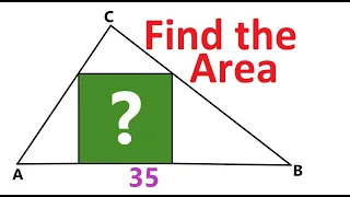 Square inside Triangle - Find the AREA - Cool Geometry Problem