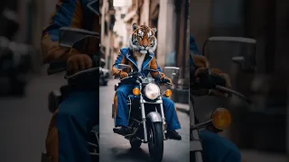 BikerTiger #shorts #shortvideo #trending #youtubeshorts #tiger #bike #biker #funny #short #cyberpunk