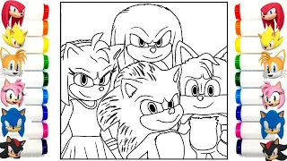 Sonic Team Coloring Pages Sonic The Hedgehog  Teils , Shadow ,Amy Rose, Knuckles draw drawing 9