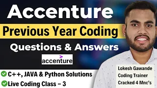 Accenture Previous Year Coding Questions & Answers | Live Coding Class - 3 | Accenture Coding Exam