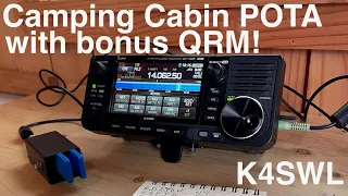 Cabin POTA: Pairing the IC-705and MC-750 vertical at Gorges State Park!