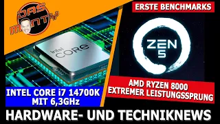 AMD Ryzen 8000 - Benchmarks mit 25% Plus | Intel 14700K mit 6,3GHz | AMD RX 7700XT mit 12GB | News