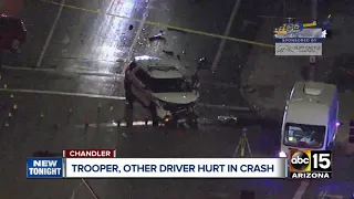 DPS trooper, second driver hospitalized after crashing in Chandler