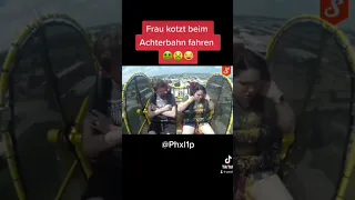 woman throws up riding the roller coaster #shorts #memes #tiktok
