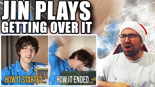 Jin plays Getting over it for 3 hours | Reaction