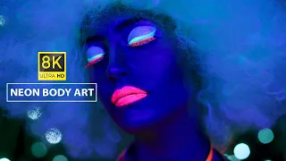 Neon Body Paint Artistry in Stunning 8K HDR