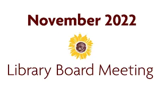 2022 November Library Board Meeting