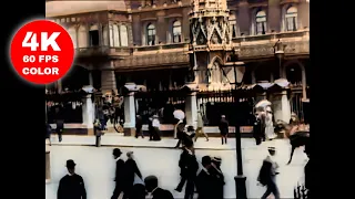 [4K 60 FPS] A Trip Through the Streets of London, 1903. Colorized.