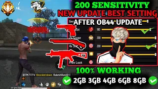 Free Fire New 200 Sensitivity Best Setting ⚙️ Ob44 Update New Settings 200 Sensitivity In Free Fire