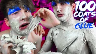 100 LAYERS OF GLUE/LATEX ON MY ENTIRE BODY AND FACE!