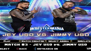 Jey Uso vs Jimmy Uso match Brother vs Brother Gameplay |  wwe2k24