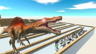 Escape From Alien Spinosaurus - Last Survivor - Zigzag Course | Animal Revolt Battle Simulator