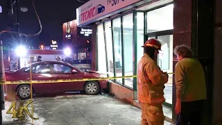 Montréal: Accident auto vs école de conduite / Car crashes into driving school 12-9-2018