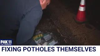Compton couple fixes potholes themselves
