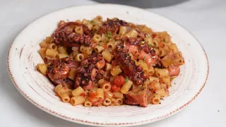 HOW to Cook Octopus pasta like a greek a delicious octopus recipe with macaroni | GreekCuisine