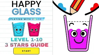 Happy Glass Color Level 1-10 | 3 Stars Guide