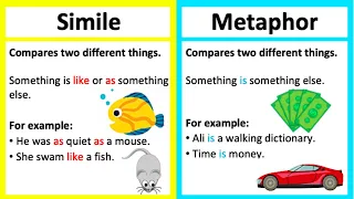 SIMILE vs METAPHOR 🤔  | What's the difference? | Learn with examples