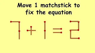 7+1=2 tricky matchstick puzzle | Match stick puzzle #113 | Puzzles with Answer