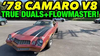 1978 Chevy Camaro V8 TRUE DUAL EXHAUST w/ FLOWMASTER 40 SERIES!